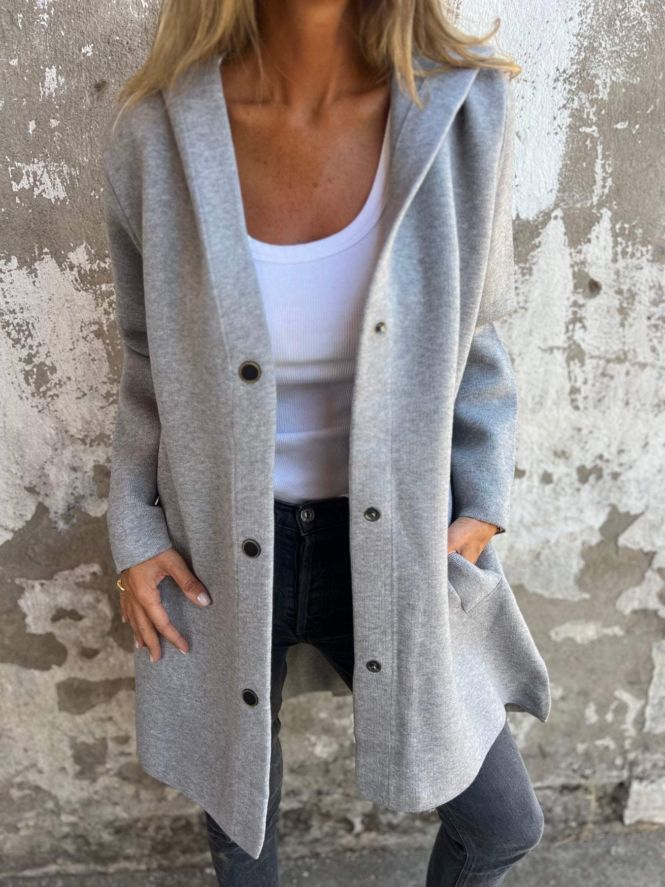 Pina | Casual Single-Button Hooded Jacket