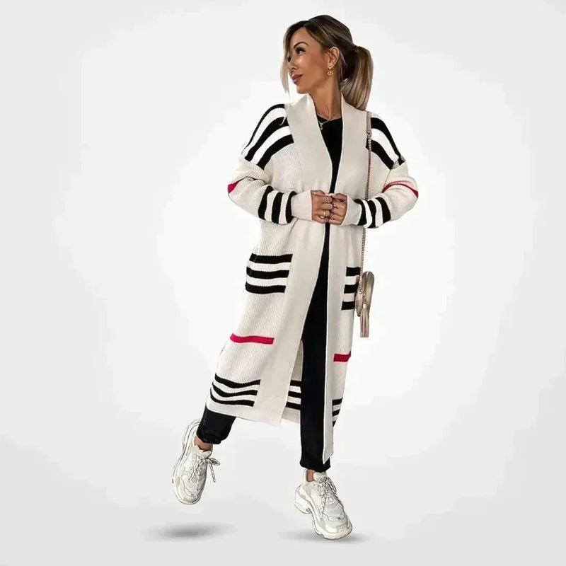 IDA™ | Chic Striped Tie-Cardigan